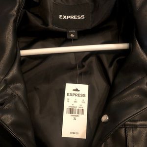 Express black leather jacket